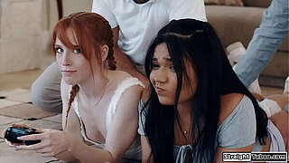 Stepdads rim and anal fuck their tiny twink stepdaughters