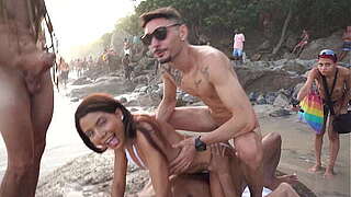 Daped-In-Public #3 : Bianca DANTAS bonks in foreside of many commonweal at an overflooded seaside (DAP, anal, State sex, monster cocks, voyeur, consummate ass, ATM, 3on1) OB299