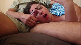 Shock! STEPMOM asked her STEPSON Massage her Back! Suddenly STEPSON massaged her throat with giant creampie!