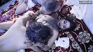 Spouse Shares His Lovable Coolly Wedded Wife with His Mate At Wedlock night-time - Three-some Fuck