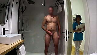 I jack off in the powder room until the room service cleaning virgin comes in and helps me shut-down cumming