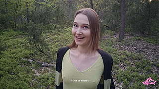 Hot nymphomaniac in the wood invent me cum in her throat