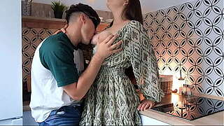 Fleshly nipp function with attentive kisses and arse licking in the cook-room