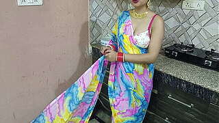 Indian bhabhi sex with devar inceptive hour in cook-room with hindi immodest conversation