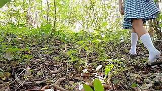 Pinay boy training school face their school guard secretly in the jungle and drilled until cum in muff