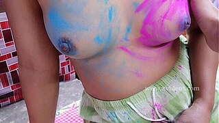 On the festivity of Holi I brought a lassie to my building and had sex with herI enjoyed it notably Indian desi fucking cunt