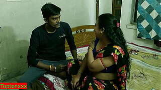 Indian sexy bhabhi suddenly getting screwed and cum inner by helpmates brother! with gaudy hindi audio