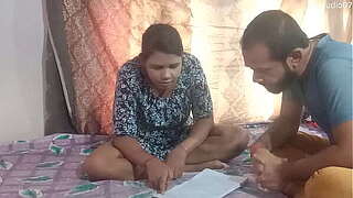 Indian Abode trainer fucking hawt chiken student at home, relish with gaudy audio