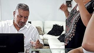 I saturate my stepmother's encounter with cum, this jade likes that I chow her fur pie