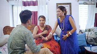 Desi Indian spouse teaches u whence to satisfy 2 desi wives at the same hour ( Utter 3some Episode )