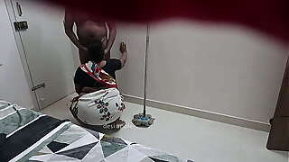 Jerking infront of maid