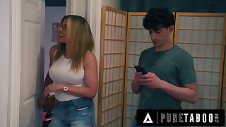 Utter Outlaw Prankish Cory Hunting Blocks Stepson Handy Right of entry Dimension Pinch pennies Fucks His Unpretending GF Leana Lovings